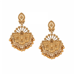 Gold-Toned Geometric Jhumkas Earrings
